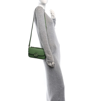 GUCCI Calfskin Petite GG Mini Shoulder Bag Light Green