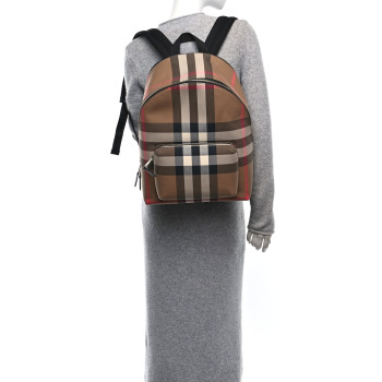 BURBERRY IP Check Jeff Backpack Taupe Brown