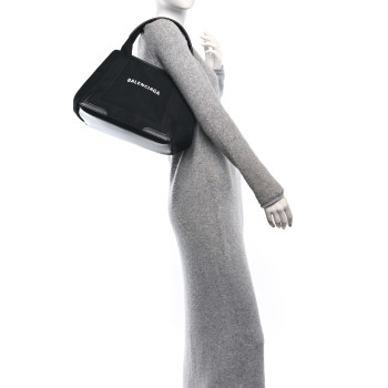 BALENCIAGA Cotton Canvas Calfskin S Black