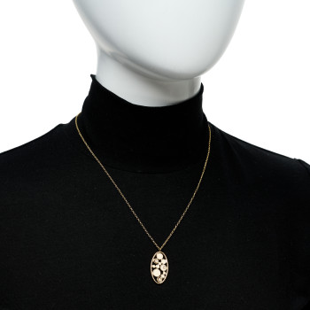 ROBERTO COIN 18K Yellow Gold Diamond Enamel Bollicine Pendant Necklace White