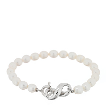 TIFFANY Sterling Silver Cultured Pearl Figure 8 Bracelet