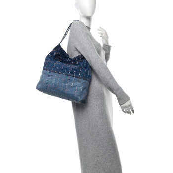 CHANEL Denim Sequin Chanel 22 Blue