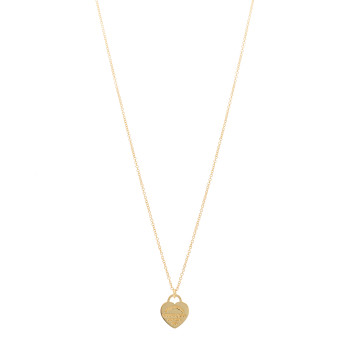 TIFFANY 18K Yellow Gold Mini Return to Tiffany Heart Tag Pendant Necklace