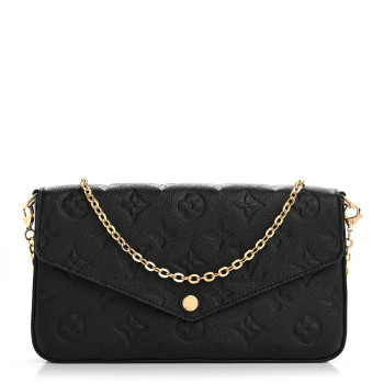 LOUIS VUITTON Empreinte Pochette Felicie Chain Wallet Black