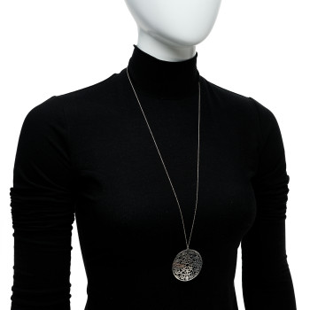 TIFFANY Sterling Silver Enchant Round Medallion Pendant Necklace