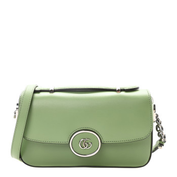 GUCCI Calfskin Petite GG Mini Shoulder Bag Light Green