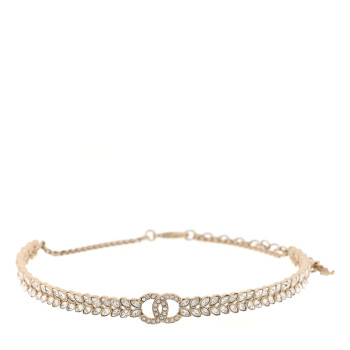 CHANEL Crystal Wheat CC Choker Necklace Gold