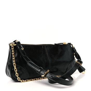 PRADA Soft Lux Calfskin Re-Edition 2002 Medium Shoulder Bag Black