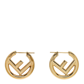 FENDI Metal FF Hoop Earrings Gold