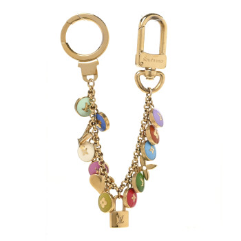 LOUIS VUITTON Metal Enamel Pastilles Key Chain Bag Charm Multicolor