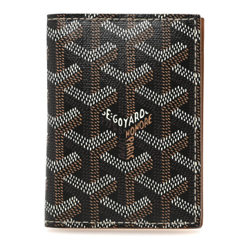 GOYARD Goyardine Saint Marc Folding Card Case Black Gold