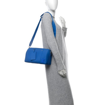 LOUIS VUITTON Grained Calfskin Aerogram City Keepall Bright Blue