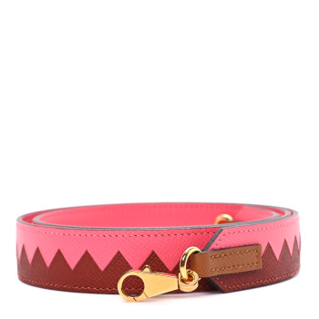 HERMES Epsom 30mm Tressage Au Galop Shoulder Strap  Rose Azalee Senne