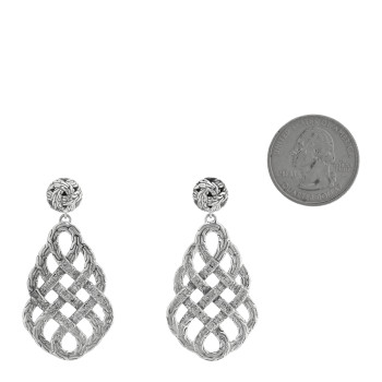 JOHN HARDY Sterling Silver Classic Chain Braided Saddle Drop Earrings