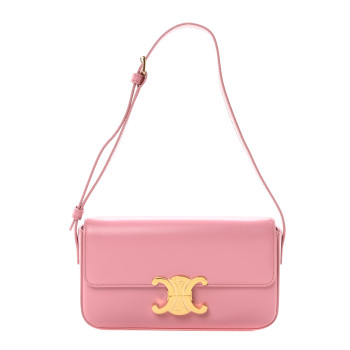 CELINE Natural Calfskin Triomphe Shoulder Bag Rose
