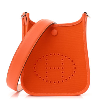 HERMES Toile Officier Swift Neo Evelyne TPM Jaune D'Or Feu Orange Minium