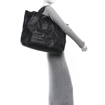 GUCCI Leather Large Tote Unisex Black