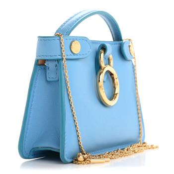 FENDI Nappa Sigma Pico Peekaboo Charm Cyber Blue