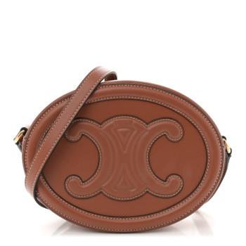 CELINE Smooth Calfskin Cuir Triomphe Oval Bag Tan
