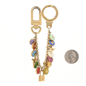 LOUIS VUITTON Metal Enamel Pastilles Key Chain Bag Charm Multicolor