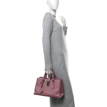 BOTTEGA VENETA Nappa Intrecciato Small Roma Tote Mallow