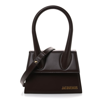 JACQUEMUS Smooth Calfskin Le Grand Chiquito Dark Brown