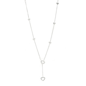 TIFFANY Sterling Silver Heart Lariat Necklace