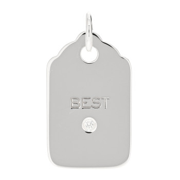 TIFFANY Sterling Silver Diamond Best Logo Charm
