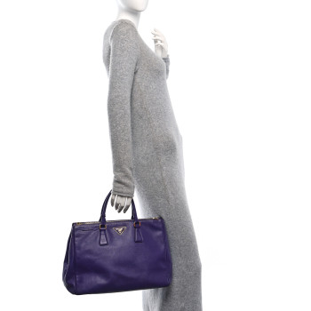 PRADA Saffiano Large Galleria Double Zip Tote Viola