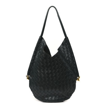 BOTTEGA VENETA Nappa Intrecciato Medium Solstice Hobo Dark Green