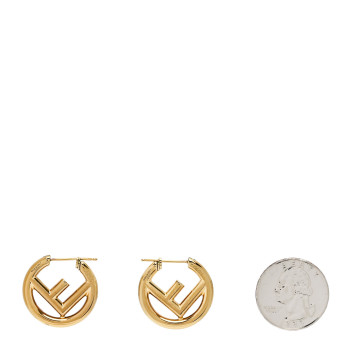FENDI Metal FF Hoop Earrings Gold