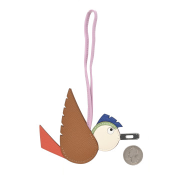 HERMES Epsom Swift Chevre Mysore Birdy Bag Charm Mauve Sylvestre Vert Poppy Gold Nata Craie