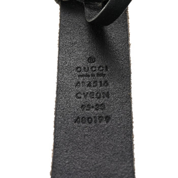 GUCCI Faded Calfskin Double G 30mm Belt 95 38 Black