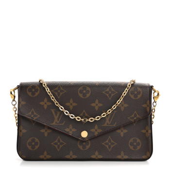 LOUIS VUITTON Monogram Pochette Felicie Chain Wallet Fuchsia