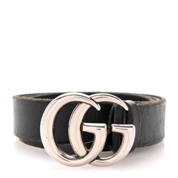 GUCCI Faded Calfskin Double G 30mm Belt 95 38 Black