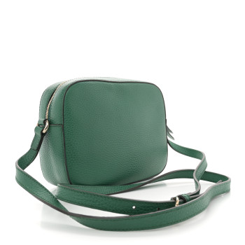 GUCCI Pebbled Calfskin Small Soho Disco Bag Emerald Green