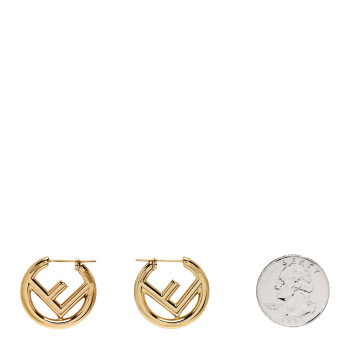 FENDI Metal FF Hoop Earrings Gold