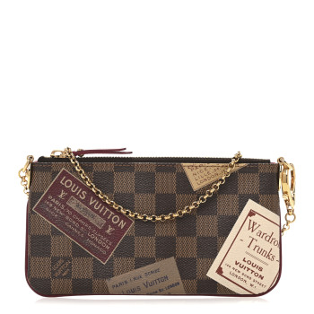 LOUIS VUITTON Damier Ebene Trunks Labels Pochette Milla MM