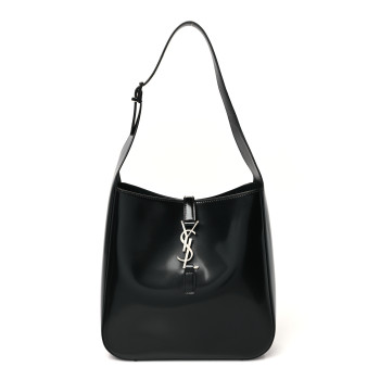 SAINT LAURENT Patent Small Le 5 A 7 Supple Hobo Black