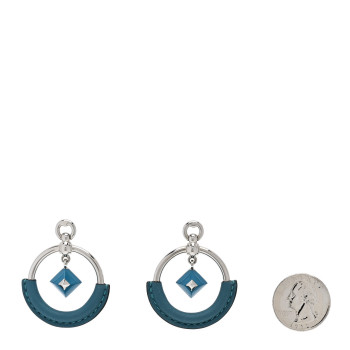HERMES Swift Loop Medor Hoop Earrings Blue Jean