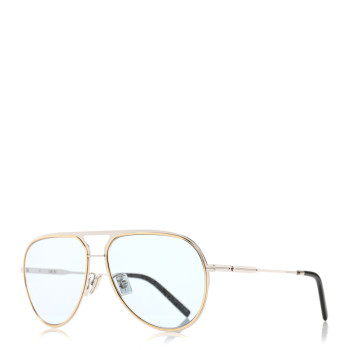 CHRISTIAN DIOR Oblique DiorEssential A2U Aviator Sunglasses Blue Silver