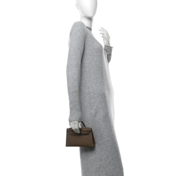 HERMES Epsom Mini Kelly Sellier 20 Etoupe