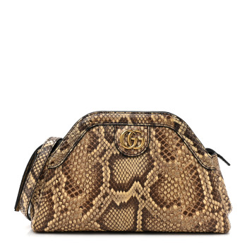 GUCCI Snakeskin Small Re(Belle) Crossbody Bag Beige