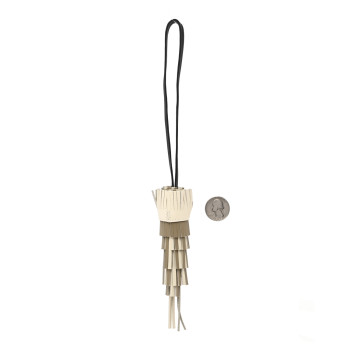 HERMES Milo Swift Epsom Chouette Bag Charm Beige Marfa Black Craie
