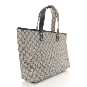 GUCCI GG Plus Monogram Medium Signature Web Loop Tote Navy