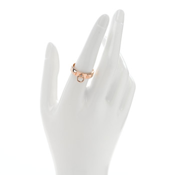 HERMES 18K Rose Gold PM Collier De Chien Ring 57 8