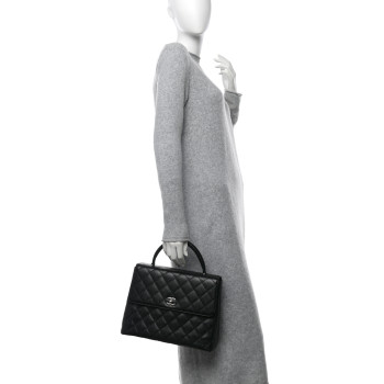 CHANEL Caviar Quilted Jumbo Kelly Flap Black