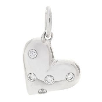 TIFFANY Sterling Silver Diamond Etoile Heart Charm