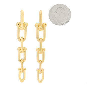 TIFFANY 18K Yellow Gold HardWear Graduated Link Earrings