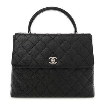 CHANEL Caviar Quilted Jumbo Kelly Flap Black